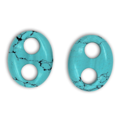 Cabujón de Howlita Turquesa Oval Forma ocho