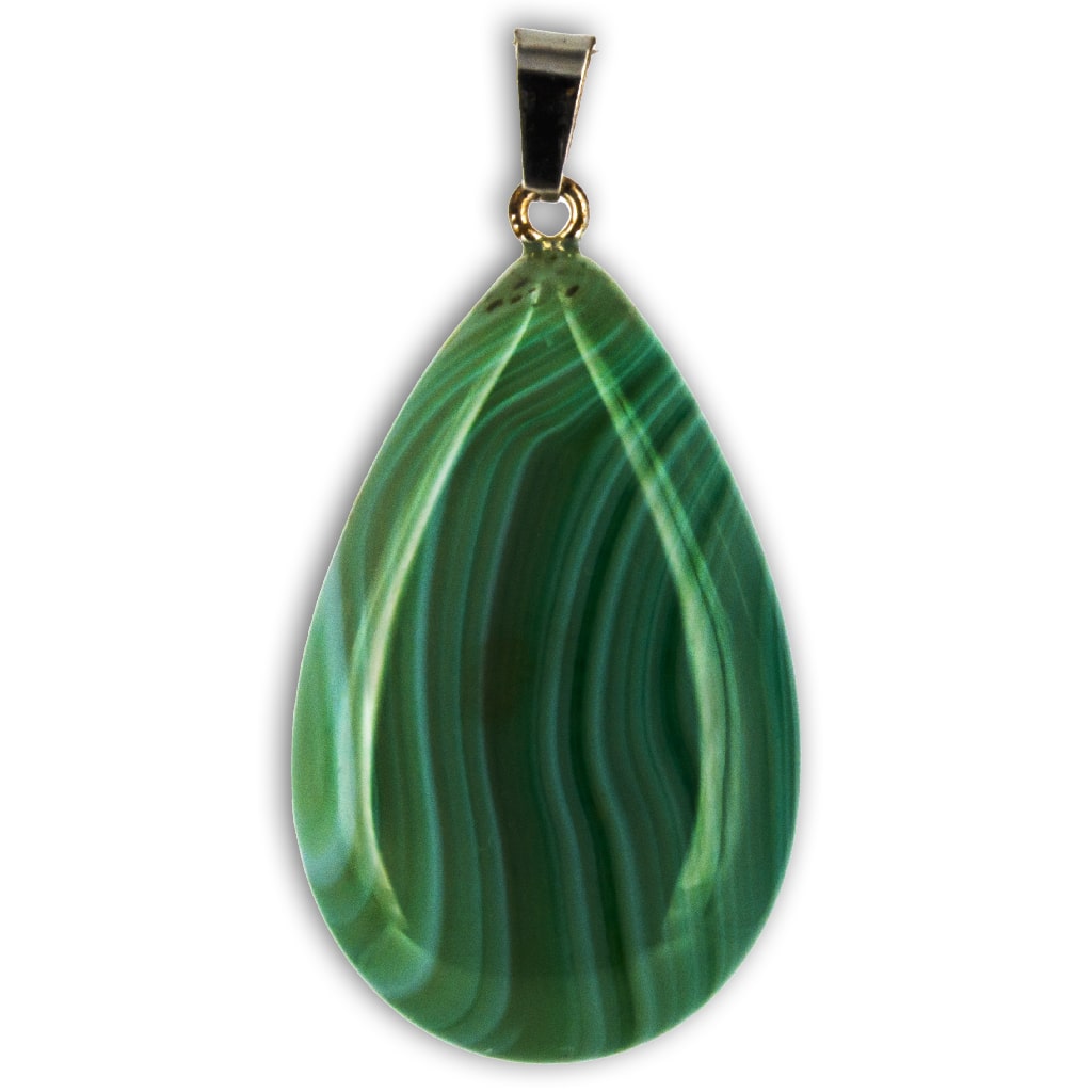 Colgante de Ágata Verde Lágrima