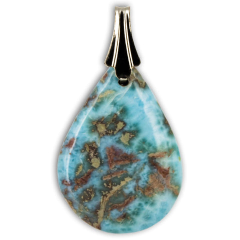 Colgante de Larimar Gota en Plata
