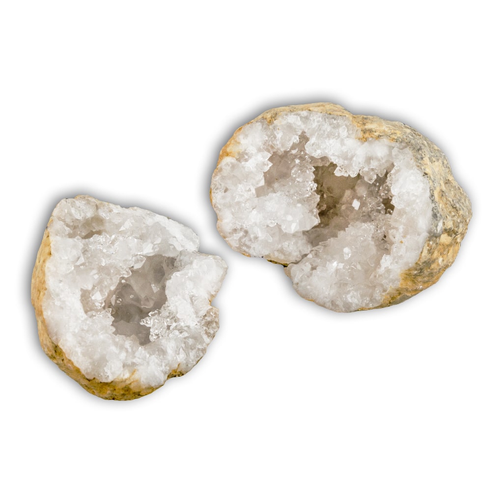 Geoda de Cuarzo blanco en pareja grande