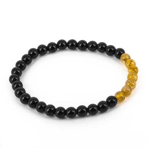 pulsera citrino y obsidiana